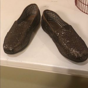 Glitter Toms brown Sz 8.5 W